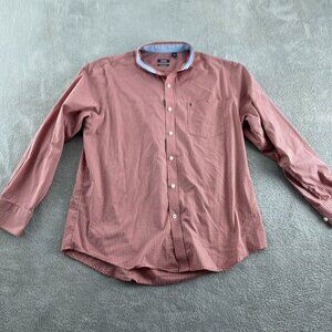 Izod Mens Non-Iron Stretch Red Button-Down Shirt L/G Cotton Blend 3111